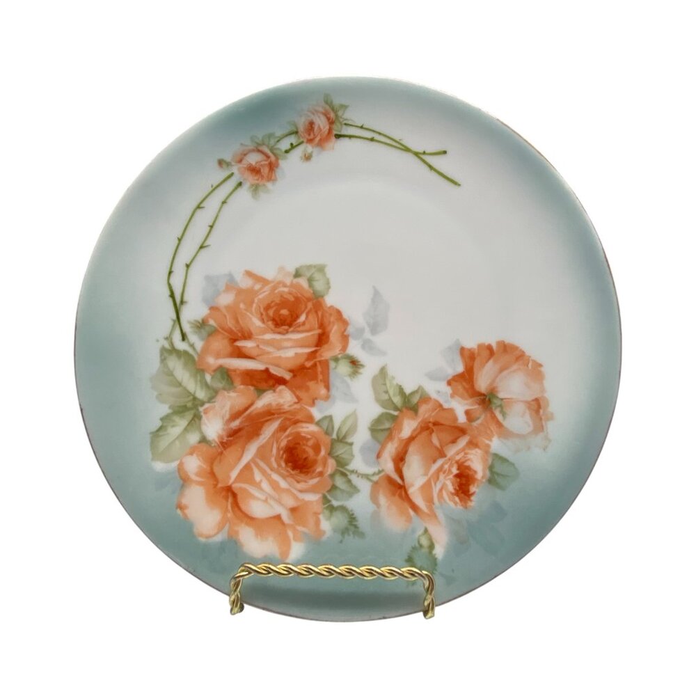 Vintage Peach Rose Plate